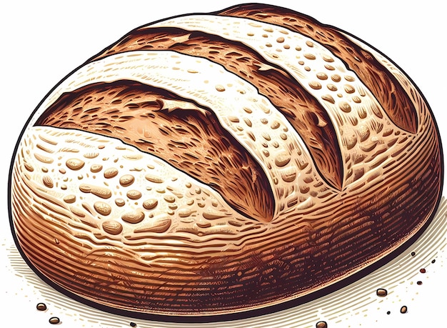 Illustration du pain au levain simple et propre