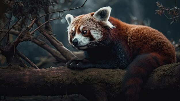 Illustration du panda rouge dans la forêt