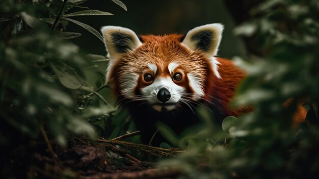 Illustration du panda rouge dans la forêt