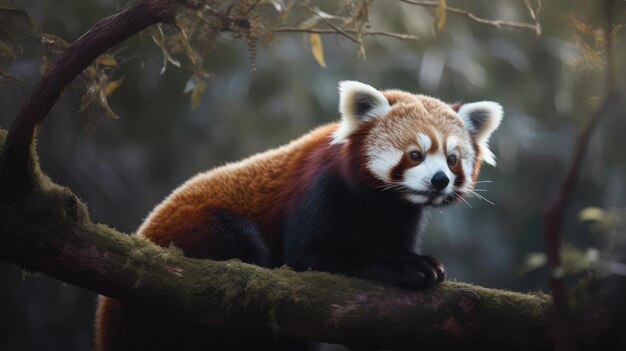 Illustration du panda rouge dans la forêt