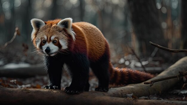 Illustration du panda rouge dans la forêt