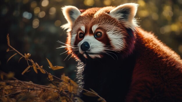 Illustration du panda rouge dans la forêt