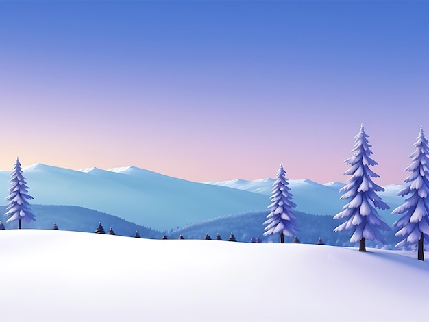 Illustration du paysage hivernal en gradient