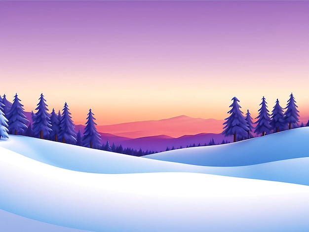 Illustration du paysage hivernal en gradient