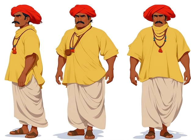illustration du personnage de l'homme du village indien