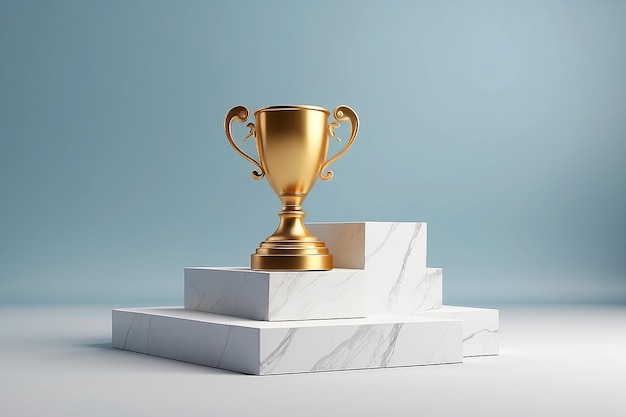 illustration du podium des gagnants rendu en 3D