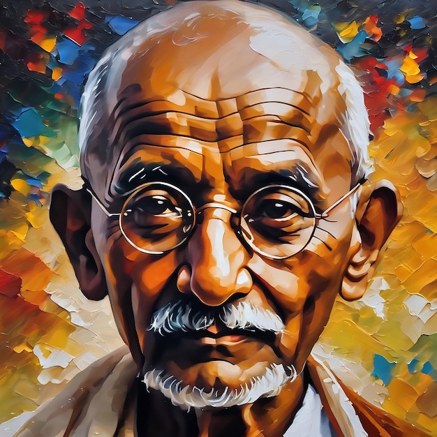 Illustration du portrait du Mahatma Gandhi