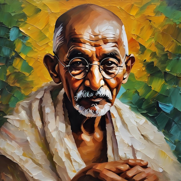 Illustration du portrait du Mahatma Gandhi
