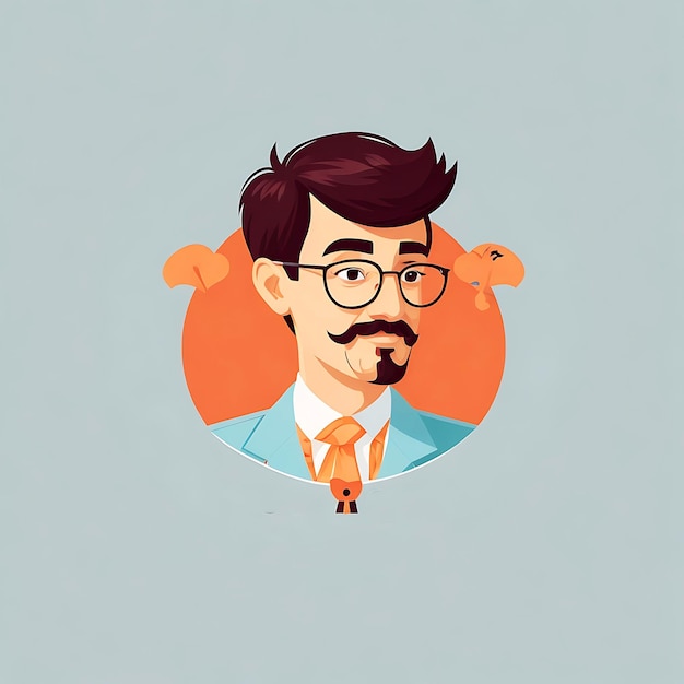 Illustration du portrait d'un homme d'affaires pour l'inspiration de la conception du logo