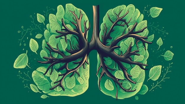 Illustration du poumon vert pour un monde meilleur IA générative