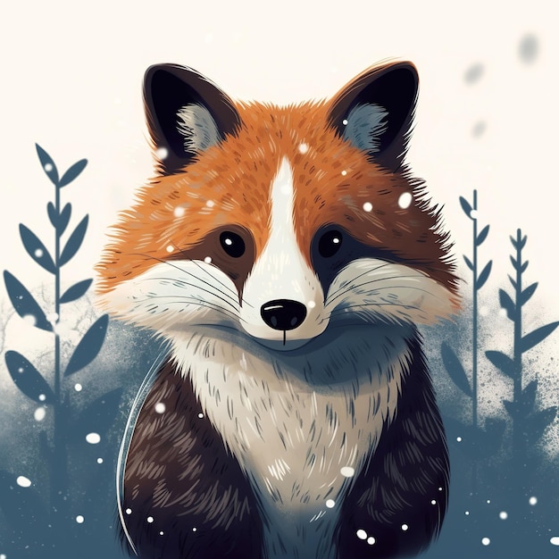 L'illustration du renard mignon