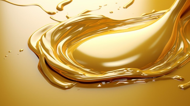 illustration du rendu 3d de l'or liquide