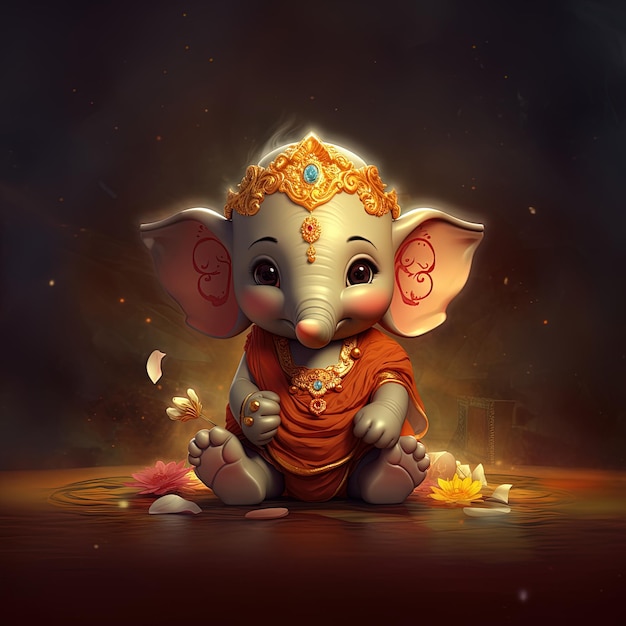 Photo illustration du seigneur ganesha pour ganesh chaturthi ai généré