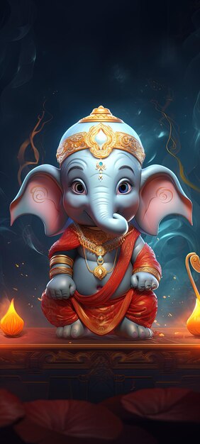 Illustration du Seigneur Ganesha pour Ganesh Chaturthi Ai généré