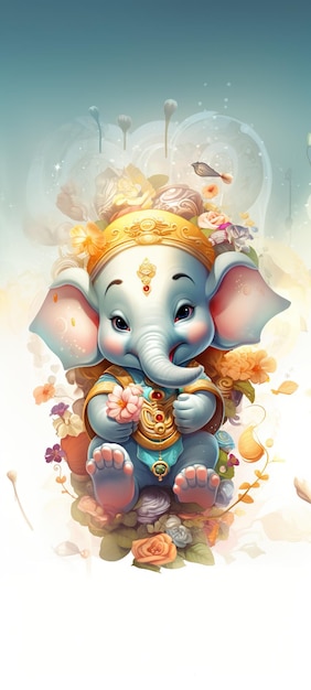 Photo illustration du seigneur ganesha pour ganesh chaturthi ai généré