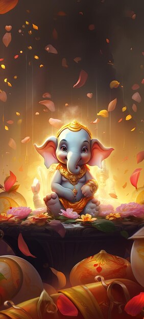 Photo illustration du seigneur ganesha pour ganesh chaturthi ai généré