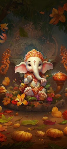 Photo illustration du seigneur ganesha pour ganesh chaturthi ai généré