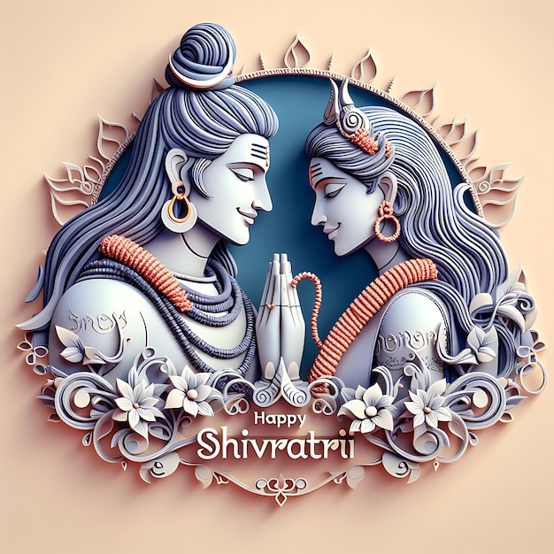 Photo l'illustration du seigneur shiv parvati