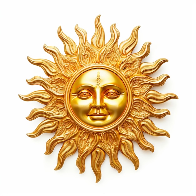 illustration du soleil avec le visage de Dieu sur fond blanc