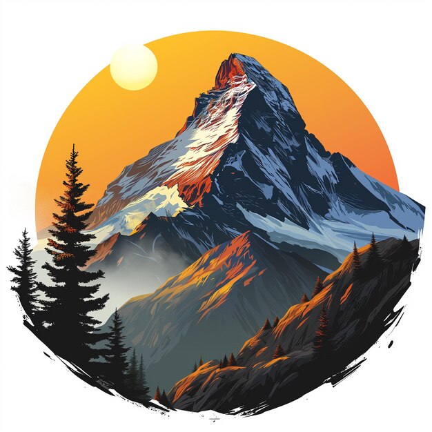 Illustration du sommet d'une montagne