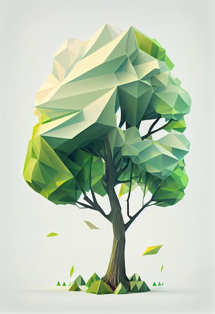 Illustration du style low poly de l'arbre