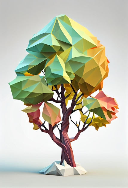 Illustration du style low poly de l'arbre