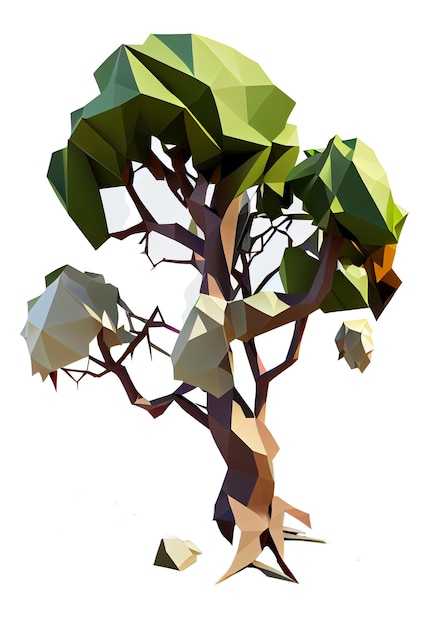 Illustration du style low poly de l'arbre