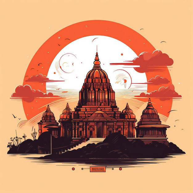 Illustration du temple d'Ayodhya