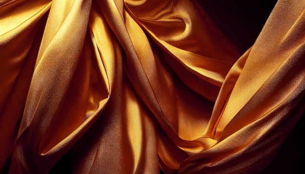 Illustration du tissage en tissu doré : une représentation luxueuse de l'art textile doux et chatoyant créé avec la technologie IA générative