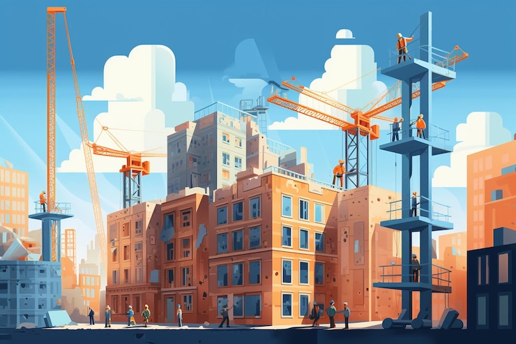 Photo illustration du travail de construction vectorielle