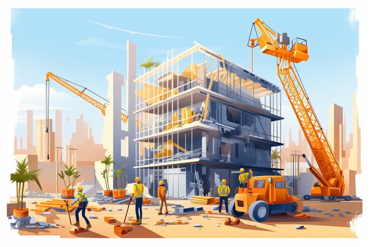 Photo illustration du travail de construction vectorielle