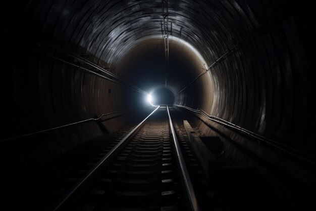 Illustration du tunnel et des voies ferrées AI générative