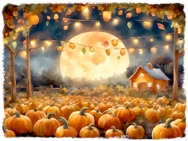 L'illustration du village de la citrouille d'Halloween