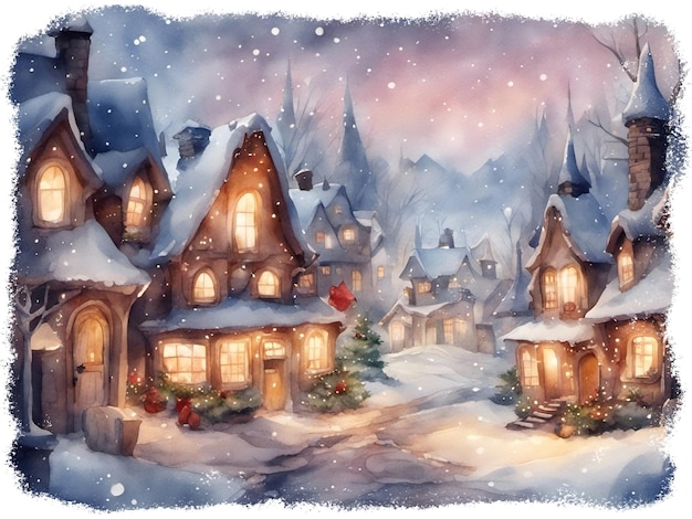 Illustration du village de Noël des Filles