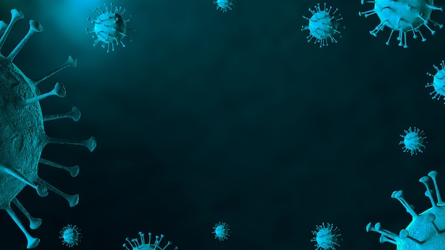 Photo illustration du virus covid-19 au microscope