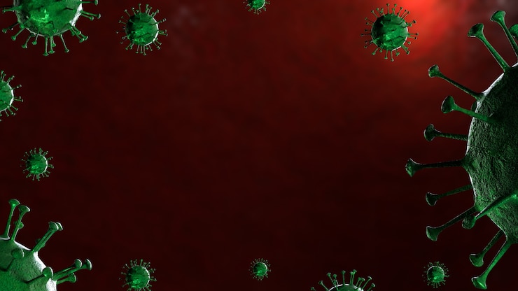 Photo illustration du virus covid-19 au microscope