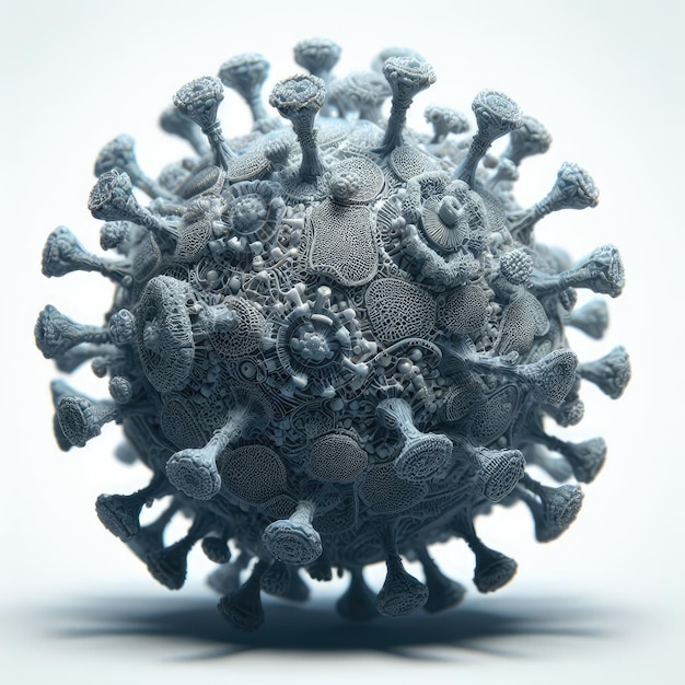 Illustration du virus de type coronavirus isolée sur fond blanc