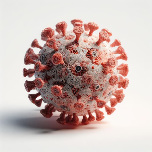 Illustration du virus de type coronavirus isolée sur fond blanc