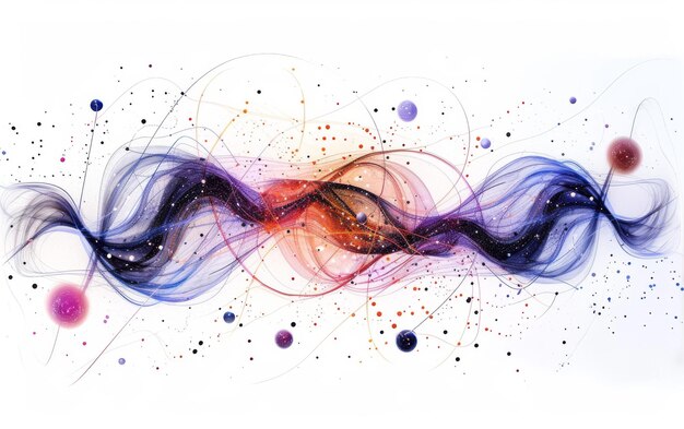 Illustration de la dualité des particules d'onde sur fond blanc