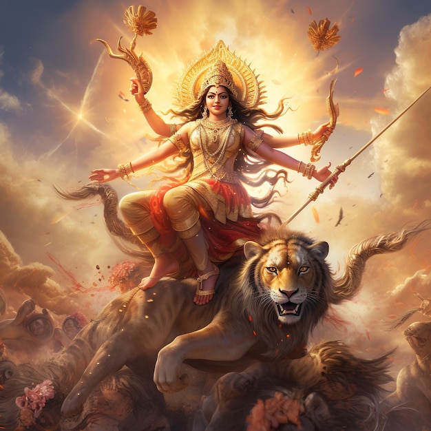 illustration de Durga Puja également connue sous le nom de Durgotsava ou Sharodotsav