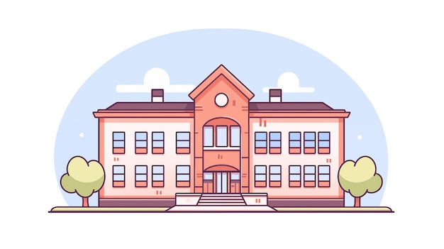 Illustration d'école de dessins animés dessinée à la main