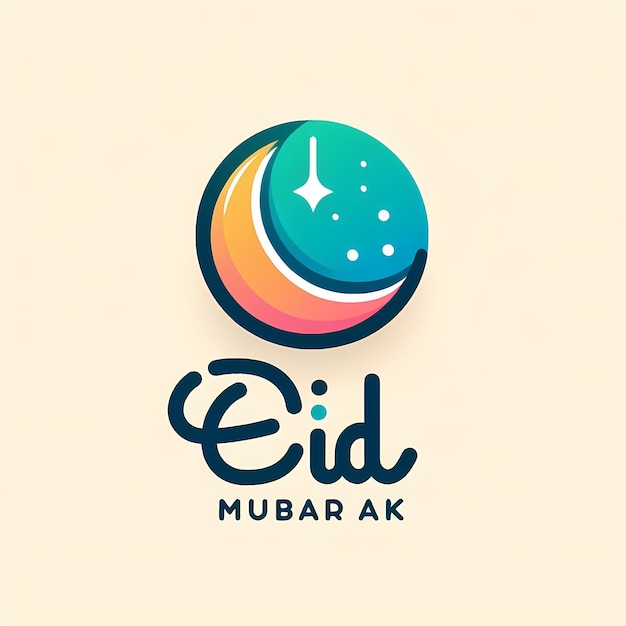 Photo l'illustration d'eid mubarak est d'un design propre et élégant, des teintes vives avec le texte d'eid mubarak.