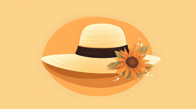 Photo illustration élégante d'un chapeau de soleil