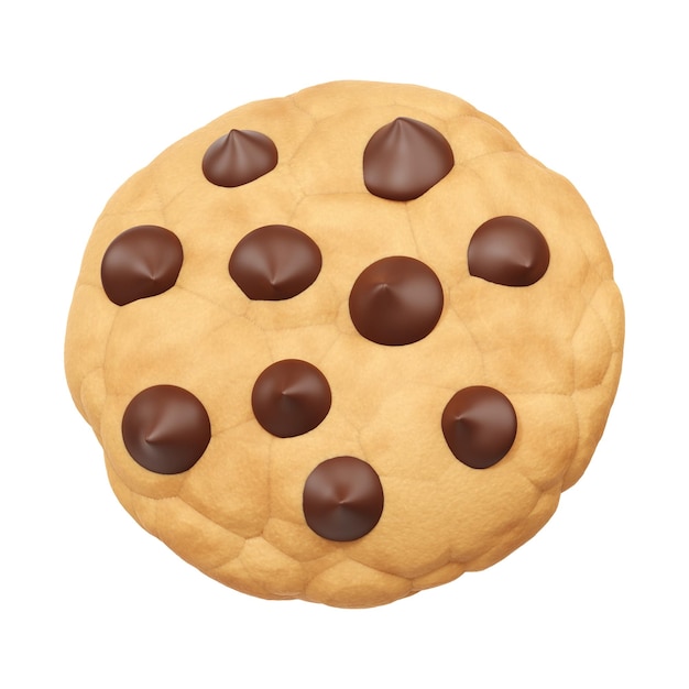 Illustration d'un élément de biscuit au chocolat PNG 3D à fond transparent