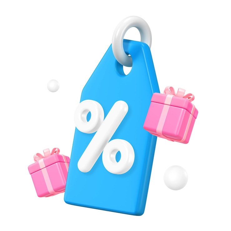 Photo illustration de l'élément de l'étiquette de vente d'anniversaire png 3d à fond transparent