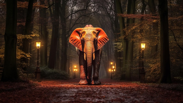 illustration d'éléphant fond d'écran HD 8K Image photographique