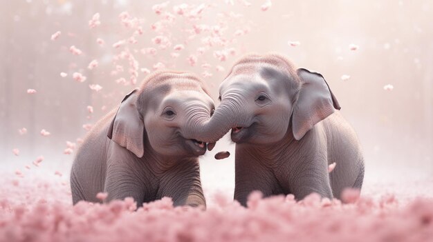 Photo illustration d'éléphant pour enfants papier peint hd 8k image photographique