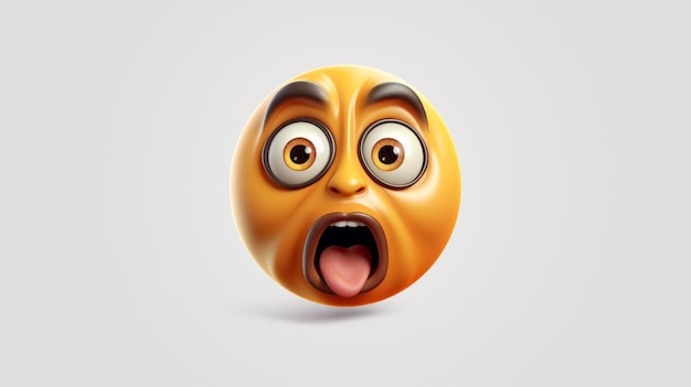 Illustration d'un emoji surpris avec une expression comique sur son visage