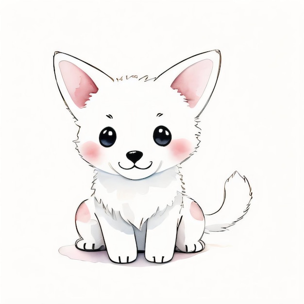 Illustration d'enfants aquarelle avec clipart chiot mignon