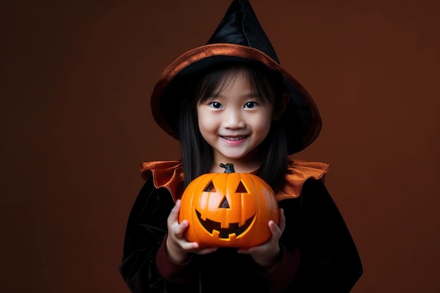 Une illustration d'enfants portant un costume d'halloween généré par l'IA